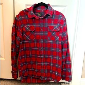 Jack’s flannel red and blue